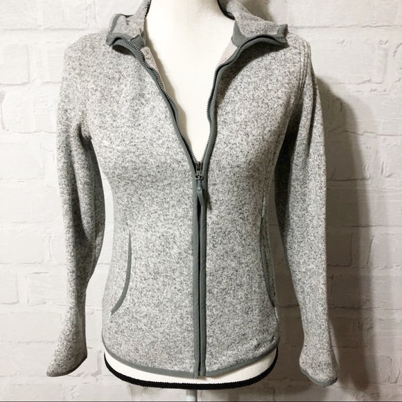 Marmot heathered grey zip hoodie. A50 - Picture 8 of 8